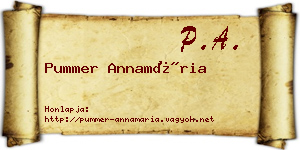 Pummer Annamária névjegykártya